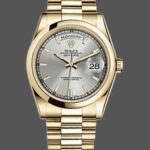 Rolex Day-Date 118208 Silver Dial Domed Bezel 36mm Unisex Replica Watch