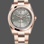 Rolex Day-Date 118205 Rose Gold Grey Dial 36mm Unisex Replica Watch