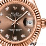Rolex Datejust 279175 Chocolate Diamonds Dial Fluted Bezel 28mm Lady Replica Watch - Image 2