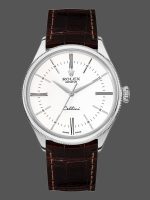 Rolex Cellini Time 50509 Brown Leather Strap White Dial 39mm Mens Replica Watch