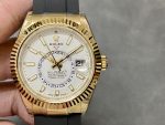 Rolex Sky Dweller m336238 0003 Yellow Gold White Dial 42mm Mens Replica Watch - Image 3