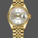 Rolex Datejust 279178 Silver Dial Diamond Yellow Gold 28mm Lady Replica Watch