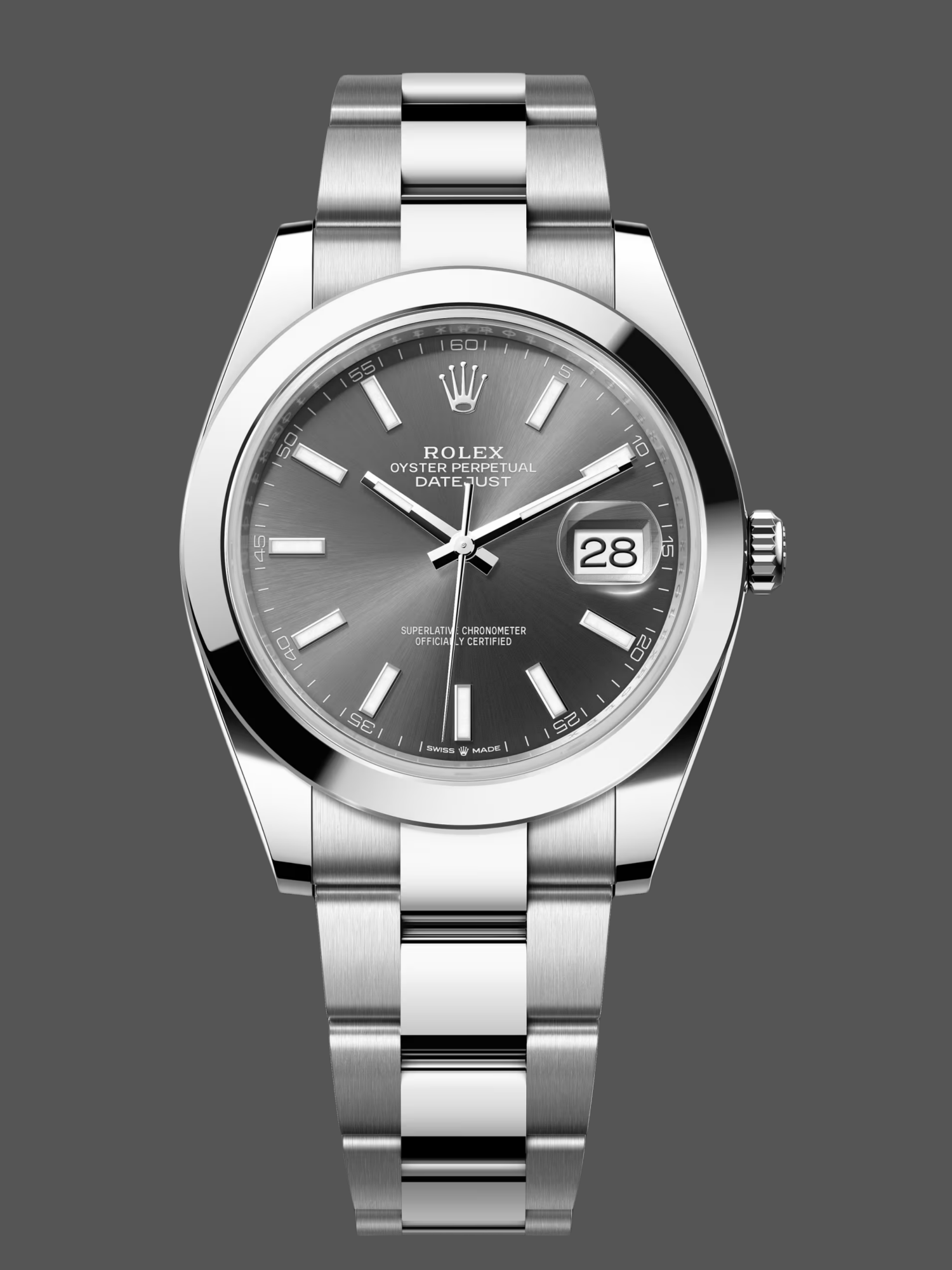 F577665E-E214-F27C-465D-1AF4CB57636C Rolex Datejust 41 Stainless Steel Slate Dial M126300 0007 Men's Watch - Image 1