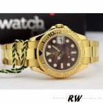 Rolex Yacht-Master 169628 Yellow Gold Black MOP Dial 29MM Lady Replica Watch - Image 4