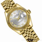 Rolex Datejust 279178 Silver Roman Dial Yellow Gold 28mm Lady Replica Watch - Image 3