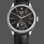 Rolex Cellini Dual Time 50529 Black Dial White Gold 39mm Mens Replica Watch