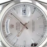 Rolex Day-Date 118209 Silver Dial White Gold 36mm Unisex Replica Watch - Image 3