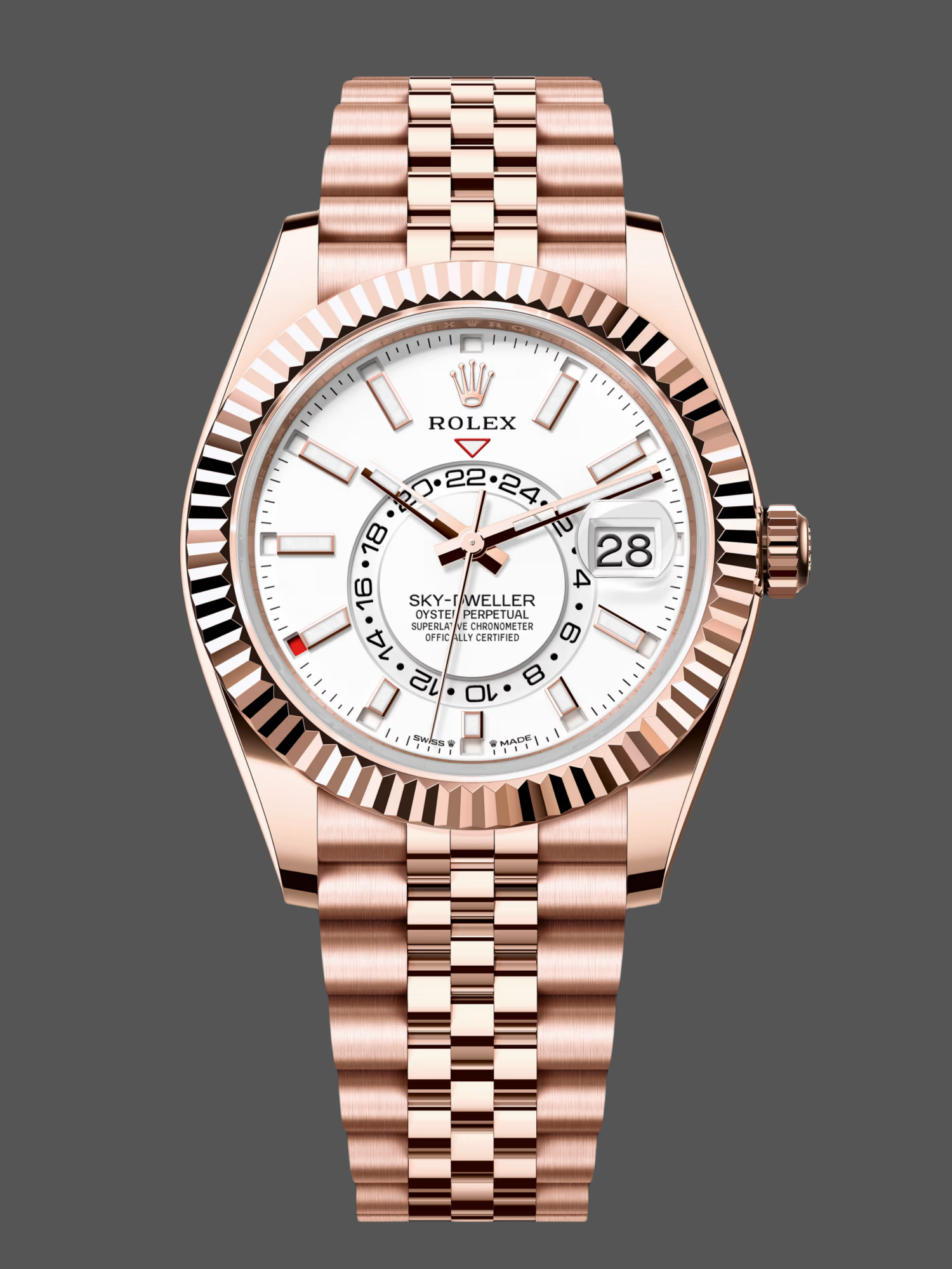 F664EB9A-35A2-8A52-D793-E7E6A1F2E6C9 Rolex Sky Dweller 42mm Intense White Dial Fluted Bezel Jubilee Bracelet m336935 0007 - Image 1