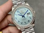 Rolex Day-Date 40mm Platinum Ice Blue Arabic Dial Diamond Bezel 228396TBR Men's Watch - Image 4