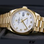 Rolex Day-Date 128238 Fluted Bezel White Roman Dial 36MM Replica Watch - Image 14
