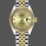 Rolex Datejust 279173 Champagne Diamond Dial Fluted Bezel 28mm Lady Replica Watch