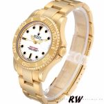Rolex Yacht-Master 168628 White Dial Yellow Gold 35MM Unisex Replica Watch - Image 3