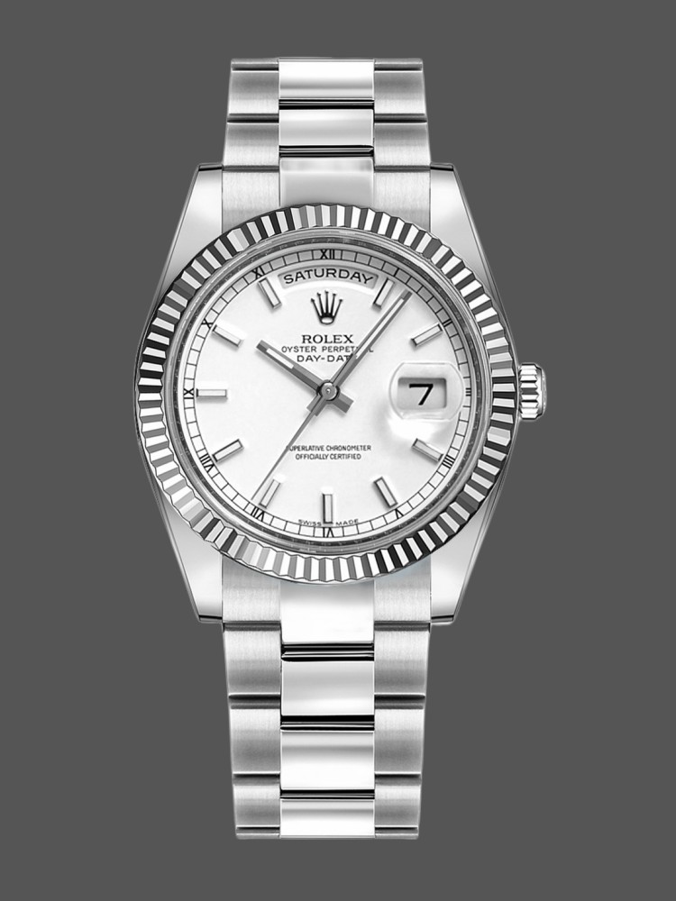 F890444D-B438-1483-5FB7-4577B959A5D3 Rolex Day-Date 118239 White Gold White Dial 36mm Unisex Replica Watch - Image 1