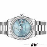 Rolex Day Date 118346 Roman Ice Blue Dial 36mm Unisex Replica Watch - Image 4