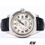 Rolex Sky-Dweller 326139 Ivory Roman Dial Leather Strap 42MM Mens Replica Watch - Image 4
