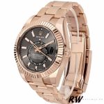 Rolex Sky-Dweller 326935 Everose Gold Dark Rhodium Stick Dial 42mm Mens Replica Watch - Image 3