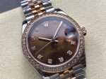 Rolex Datejust 31 m278381RBR 0028 Rose Gold Chocolate Diamond Dial Diamond Bezel Lady Watch - Image 4