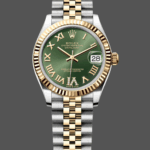 Rolex Datejust 31mm Stainless Steel and Yellow Gold 278273 0016 Green VI Roman Jubilee