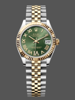 Rolex Datejust 31mm Stainless Steel and Yellow Gold 278273 0016 Green VI Roman Jubilee