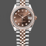 Rolex Datejust 31 m278381RBR 0028 Rose Gold Chocolate Diamond Dial Diamond Bezel Lady Watch