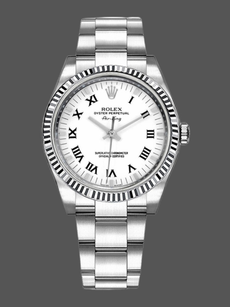 FA58DEF7-4754-C73B-E9D7-5999ABF0AE12 Rolex Oyster Perpetual Air-King 114234 White Dial 34mm Unisex Replica Watch - Image 1