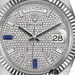 Rolex Day-Date 228239 Diamond Paved Dial Fluted Bezel 40mm Mens Replica Watch - Image 4