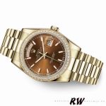 Rolex Day Date 118348 Chocolate Brown Dial Yellow Gold 36mm Unisex Replica Watch - Image 3