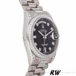Rolex Day-Date 118389 White Gold Black Diamond Dial 36MM Unisex Replica Watch - Image 3