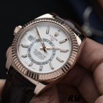 Rolex Sky-Dweller 326135 White Dial Rose Gold 42MM Mens Replica Watch - Image 3