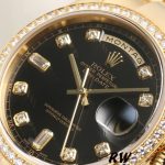 Rolex Day Date 118348 Yellow Gold Black Diamond Dial 36mm Unisex Replica Watch - Image 3
