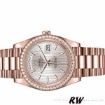 Rolex Day-Date 228345RBR Sundust Stripe Motif Dial Diamond Bezel 40mm Mens Replica Watch - Image 3