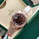 Rolex Day-Date 118235 Everose Gold Case Chocolate Dial 36mm Unisex Replica Watch - Image 5
