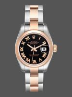 Rolex Datejust 179161 Stainless Steel and Everose Gold Black Roman Dial 26MM Lady Replica Watch