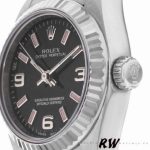 Rolex Oyster Perpetual 176234 Black Dial Fluted Bezel 26MM Lady Replica Watch - Image 4
