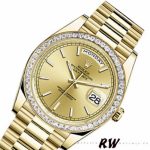 Rolex Day-Date 228398TBR Champagne Index Dial Diamond Bezel 40mm Mens Replica Watch - Image 3