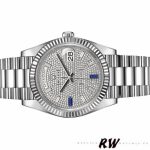 Rolex Day-Date 228239 Diamond Paved Dial Fluted Bezel 40mm Mens Replica Watch - Image 3
