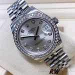 Rolex Datejust 178384 Silver Diamonds Dial Diamond Bezel 31MM Lady Replica Watch - Image 3