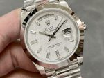 Rolex Day-Date 40mm Platinum Meteorite Baguette 228206 0036 Men's Watch - Image 4