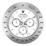 Rolex Daytona Silver & White Wall Clock