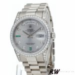 Rolex Day-Date 118389 White Gold Silver Dial 36MM Unisex Replica Watch - Image 4