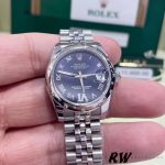 Rolex Datejust 178344 Stainless Steel Blue Dial Diamonds 31MM Lady Replica Watch - Image 3