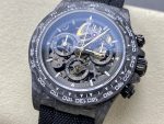 Rolex Daytona DIW Carbon Fiber Skeleton Black Replica Watch - Image 5