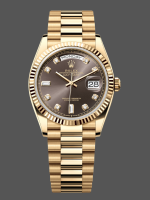 Rolex Day-Date 128238 Fluted Bezel Dark Grey Dial 36MM Unisex Replica Watch