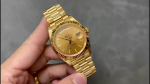 Rolex Day-Date 128238 Fluted Bezel Champagne Index Dial 36MM Unisex Replica Watch - Image 2