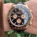 Rolex Cosmograph Daytona 116515 Leather strap Black Dial 40mm Mens Replica Watch - Image 2