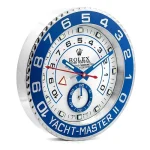 Rolex Yacht Master ll Silver & Blue Wall Clock - Image 2