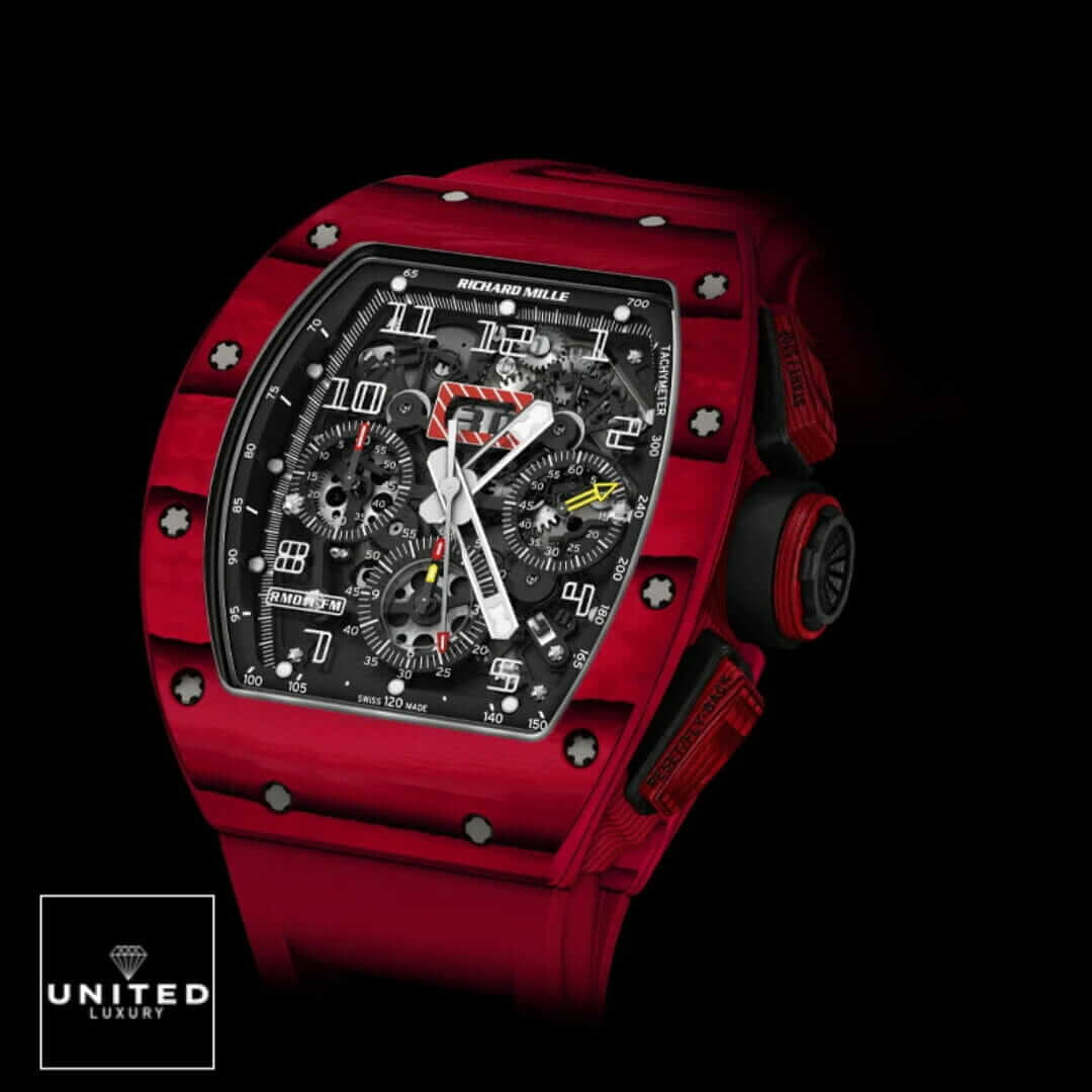 Richard Mille RM 11-03 "Red Quartz TPT" Authentic Clone 1:1 Yeni Proje 3 18 Richard Mille RM1103 Red Black Background front view