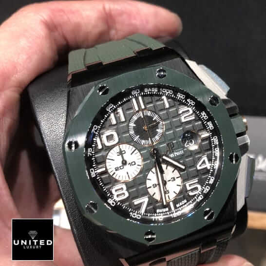 Audemars Piguet Royal Oak Offshore 26405CE.OO.A056CA.01 "Green Dial" High-End Clone Quality ap green black ceramic replica green dial 1 ap-green-black-ceramic-replica-green-dial