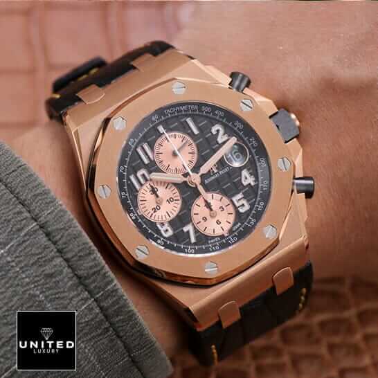 Audemars Piguet Royal Oak Offshore 26401RO.OO.A002CA.01 "Rose Gold" Ultra Realistic Clone ap leather strap gold Audemars Piguet Royal Oak Offshore 26401RO.OO.A002CA.01 "Rose Gold" Ultra Realistic Clone ap leather strap gold