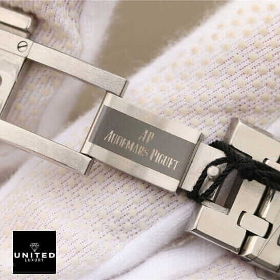 Audemars Piguet Royal Oak Chronograph 26320ST.OO.1220ST.01 Authentic Super Replica ap royal oak black dial replica 6 Audemars Piguet Royal Oak Stainless Steel Bracelet Replica opened steel clasp